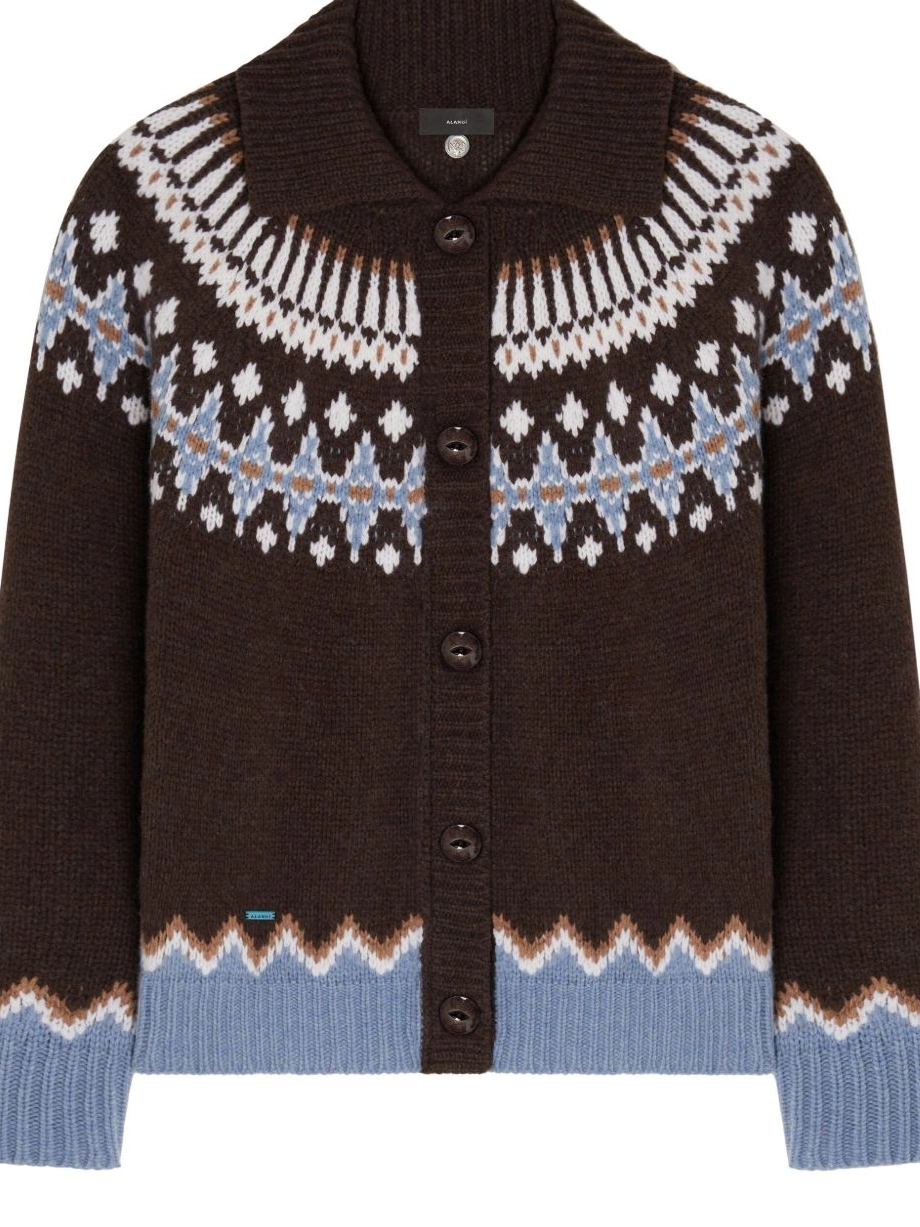 Cheap Women fair isle wool coat cardi Alanui intarsia knit 0818